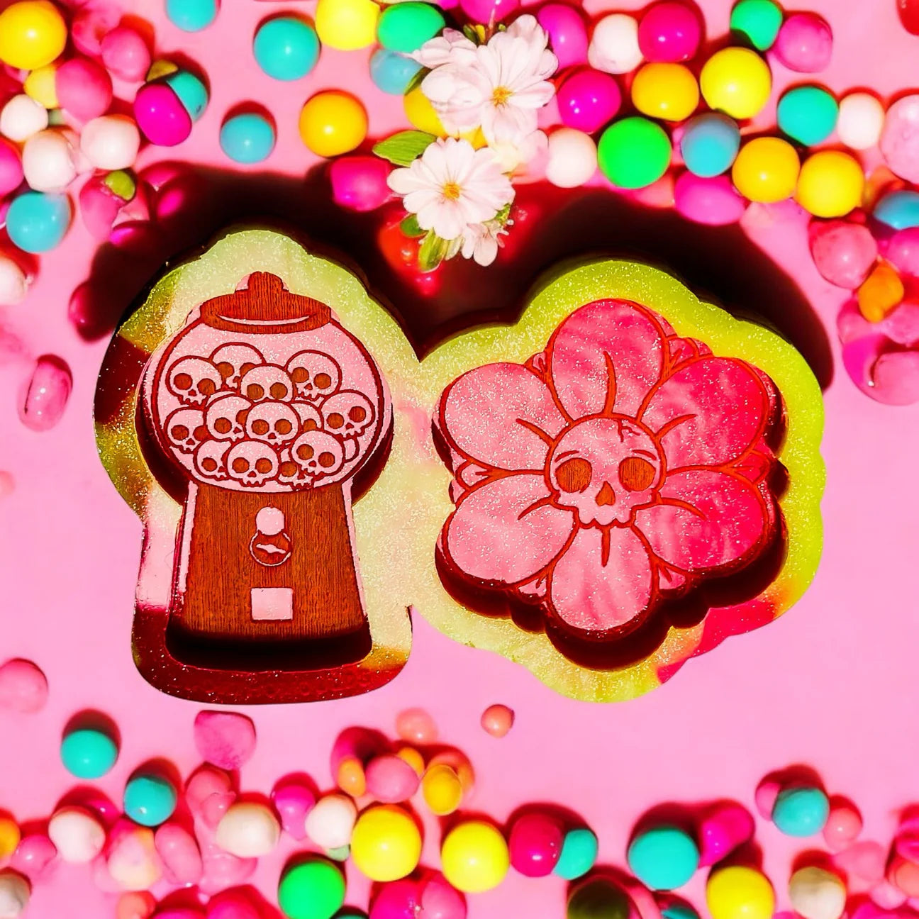 Skull Gumball & Skull Flower Duo