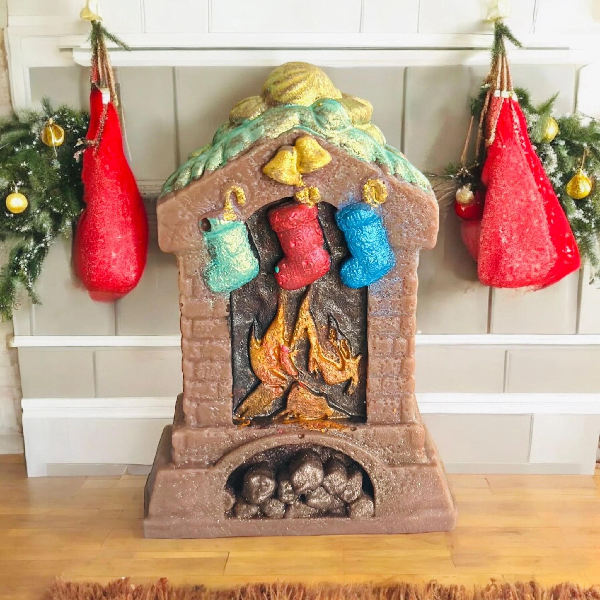 3D Christmas Fireplace Duo