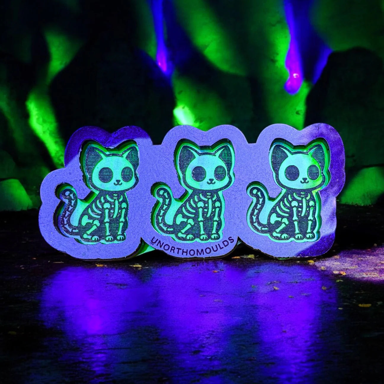 Skeleton Cat Trio