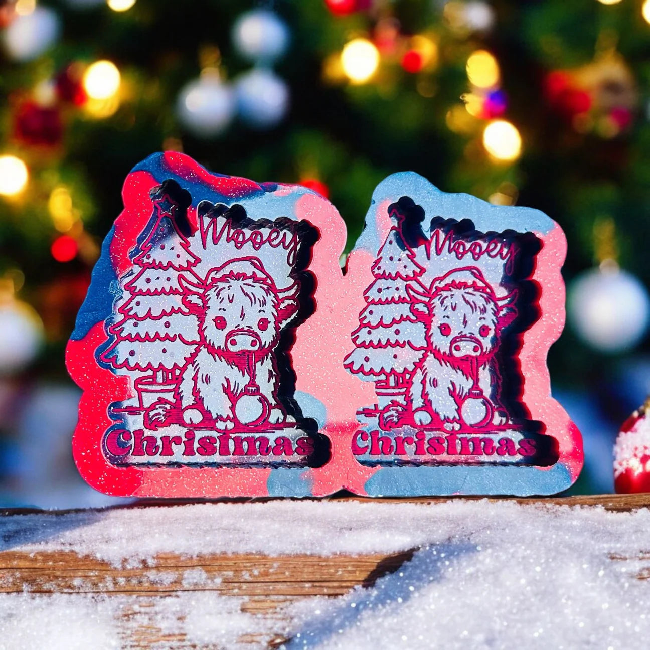 Mooey Christmas Highland Cow Duo