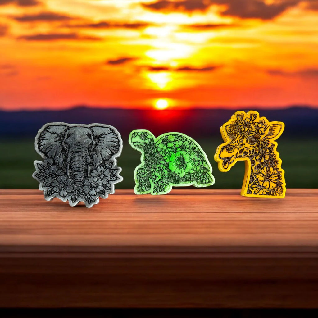 Elephant, Tortoise & Giraffe Trio