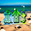 Seagull, Lighthouse, Beach Hut Trio