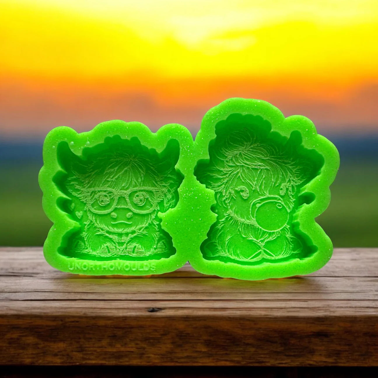 Bubblegum & Glasses Highland Cow Duo