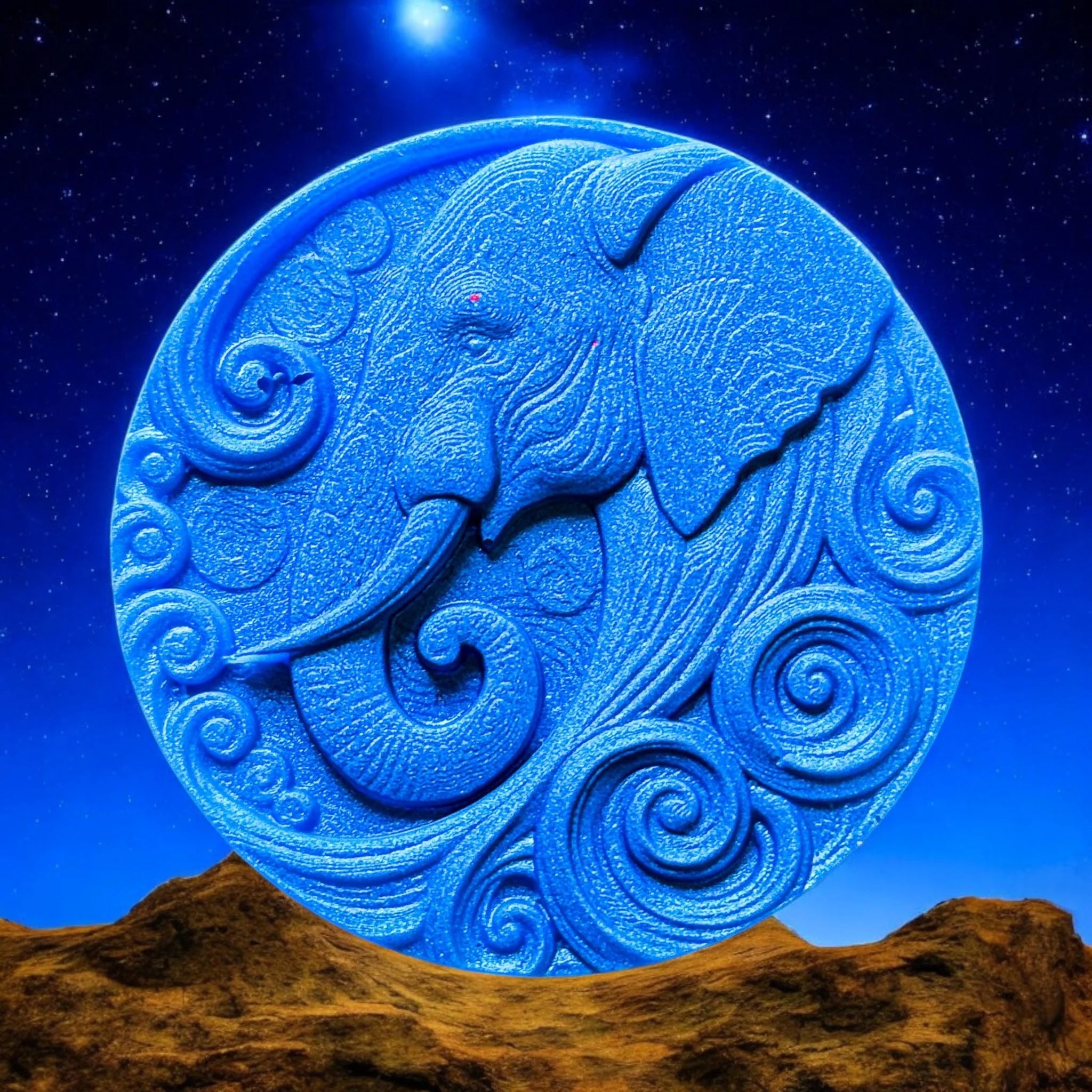 3D Elephant Swirl Duo