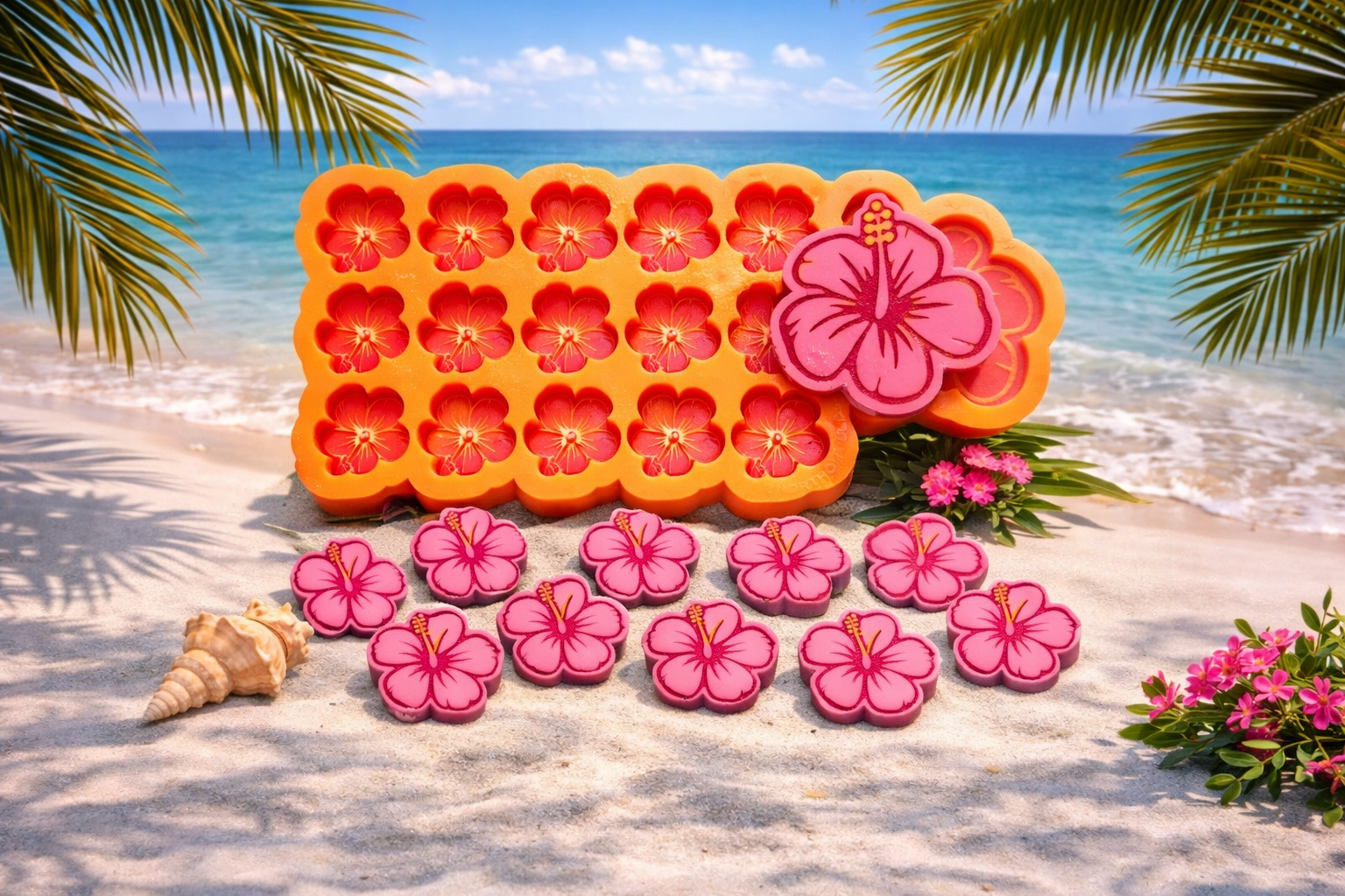 Hibiscus Flower Flat CHUNKIES & Mini