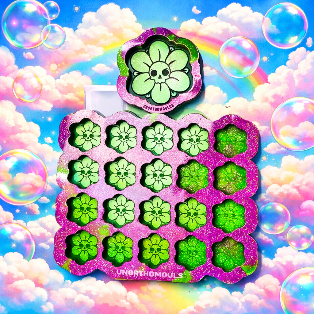 Skull Flowers Flat CHUNKIES & Mini