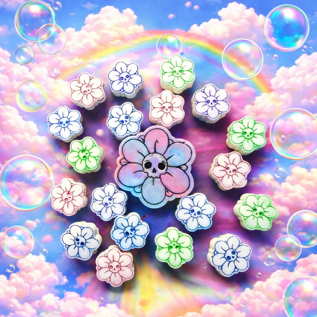 Skull Flowers Flat CHUNKIES & Mini